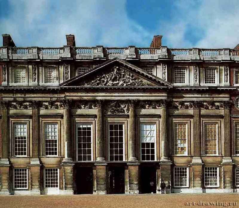 Хэмптон-Корт. Дворец. Деталь садового фасада. 1690 - 1696 - Великобритания.