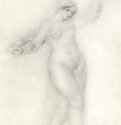 Нагая танцовщица с тамбурином. 1912 - 1018 х 763 мм Черный мел на белой бумаге Нью-Йорк. Собрание Штерн Франция