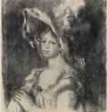 Портрет молодой женщины (Мадемуазель Дитетрль). 1899 - 515 х 408 мм Литография Париж. Частное собрание Франция