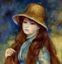 Девушка в соломенной шляпе. 1884 * - 55 x 47 смХолст, маслоИмпрессионизмФранцияНью-Йорк. Собрание Фогеля