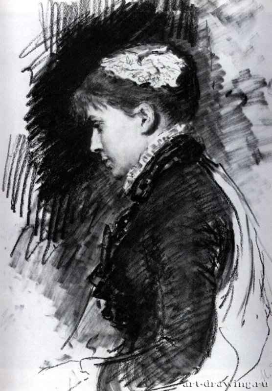 Портрет Екатерины Баташовой. 1891 - Бумага, графитный карандашРеализмРоссия
