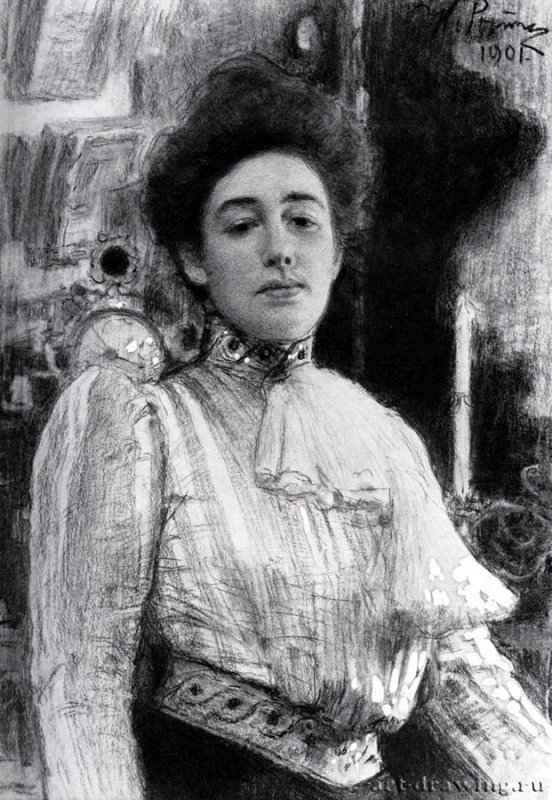 Портрет Александры Боткиной. 1901 - Бумага, графитный карандашРеализмРоссия