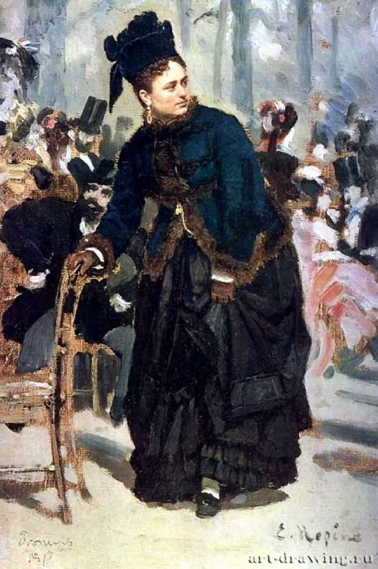 Женщина, опирающася на спинку стула. 1875 - Холст, маслоРеализмРоссия