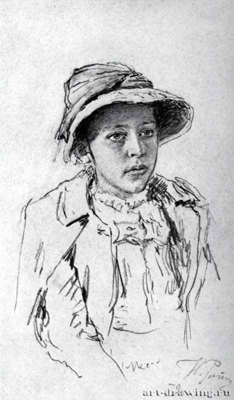 Портрет Марии Якунчиковой в детстве. 1879 - Бумага, графитный карандашРеализмРоссия