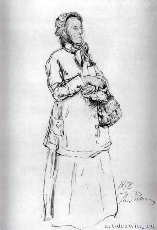 Дама Просительница. 1878 - Бумага, графитный карандашРеализмРоссия