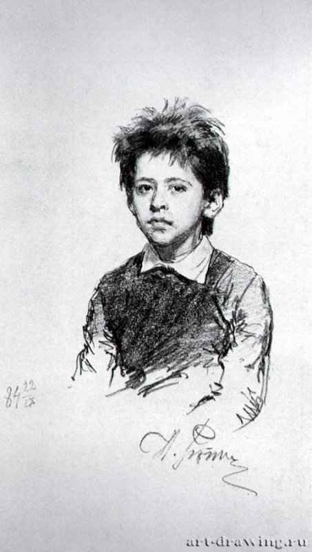 Милуша. 1884 - Бумага, графитный карандашРеализмРоссия