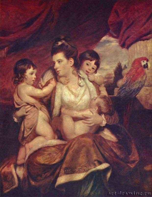 Портрет леди Кокберн с тремя старшими сыновьями. 1773 - 141 x 113 смХолст, маслоРококо, классицизмВеликобританияЛондон. Национальная галерея