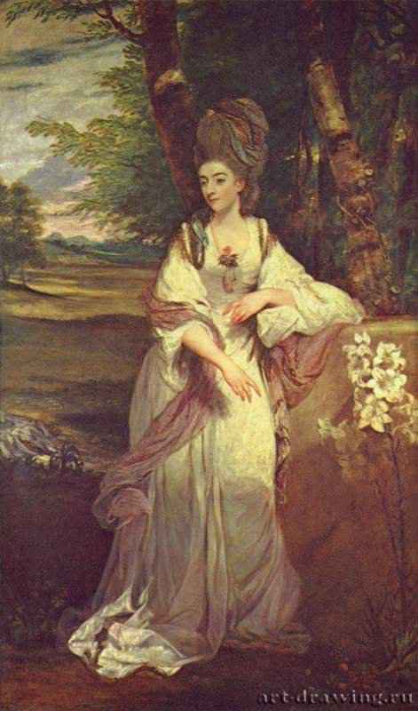 Портрет леди Бамфилд. 1776-1777 - 238 x 148 смХолст, маслоРококо, классицизмВеликобританияЛондон. Галерея Тейт
