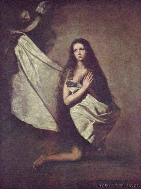 Св. Агнеcса в темнице и ангел, одевающий ее полотном. 1641 - 202 x 152 смХолстБароккоИспанияДрезден. Картинная галерея