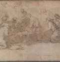 Поклонение пастухов. Первая половина 17 века - 145 х 247 мм Перо серо-коричневым тоном, отмывка Берлин Гравюрный кабинет Испания