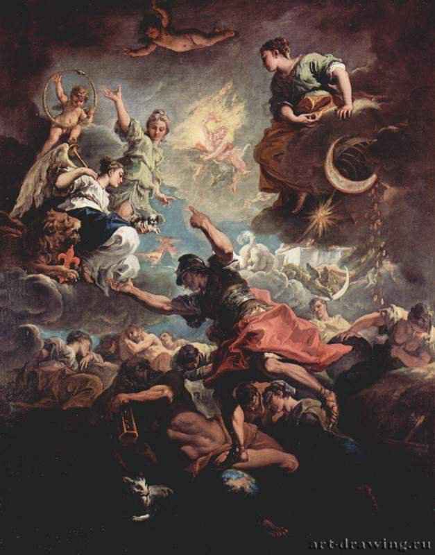 Аллегория Тосканы. 1706 - 90 x 70,5 смХолст, маслоБарокко, рококоИталияФлоренция. Галерея УффициПервоначально - эскиз фрески для семейства Гадди