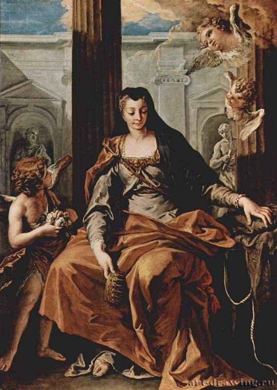 Св. Елизавета Венгерская. 1706-1708 - 180 x 115 смХолст, маслоБарокко, рококоИталияПарма. Собрание Марки