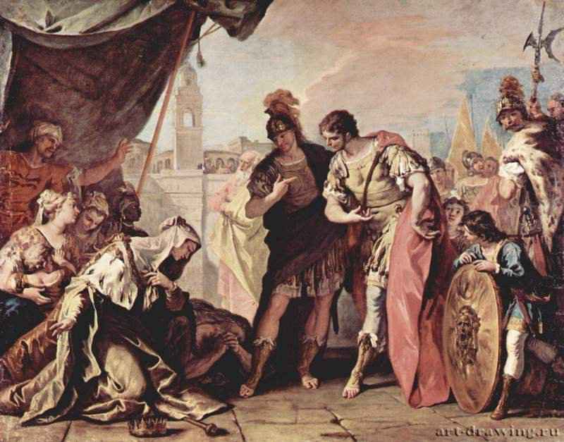Семейство Дария перед Александром Македонским. 1708-1710 - 194 x 246,5 смХолст, маслоБарокко, рококоИталияРоли (штат Северная Каролина). Музей искусств