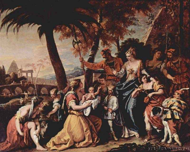 Спасение младенца Моисея. 1711 - 257 x 322 смХолст, маслоБарокко, рококоИталияРим. Палаццо Таверна