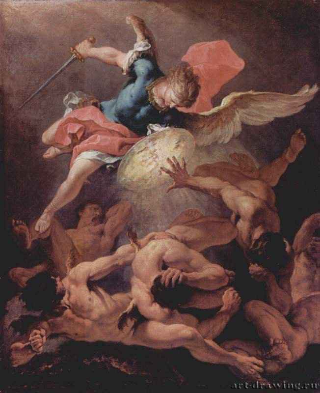 Низвержение падших ангелов. 1720 * - 78,1 x 64,8 смХолст, маслоБарокко, рококоИталияЛондон. Картинная галерея Дальвичского колледжа
