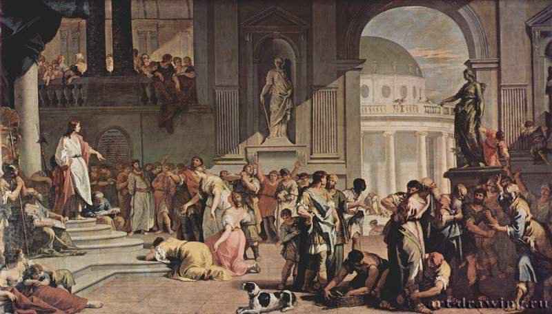 Сусанна перед судом и пророк Даниил. 1725-1726 - 243 x 440 смХолст, маслоБарокко, рококоИталияТурин. Галерея СабаудаПарная к картине "Моисей высекает воду из скалы"