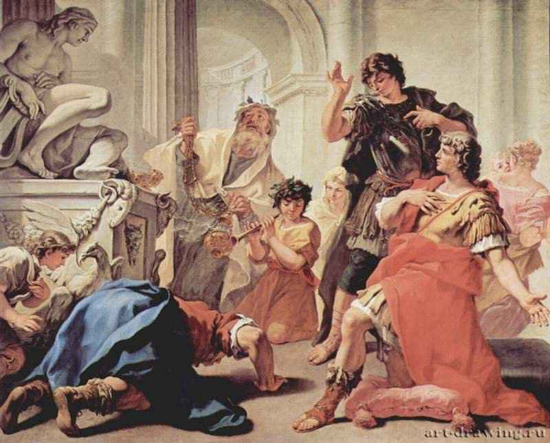 Луций Юний Брут, целующий землю ("Мать-земля") 1700-1704 - 245 x 301 смХолст, маслоБарокко, рококоИталияПадуя. Национальная галереяПервоначально в Оспедале дельи Эспости в Парме