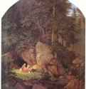 Геновефа в лесной глуши. 1841 - 117 x 101 смХолст, маслоРомантизм, бидермейерГерманияГамбург. Кунстхалле