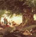 Вечеря в лесу. 1842 - 69 x 104 смХолст, маслоРомантизм, бидермейерГерманияЛейпциг. Музей изобразительных искусств