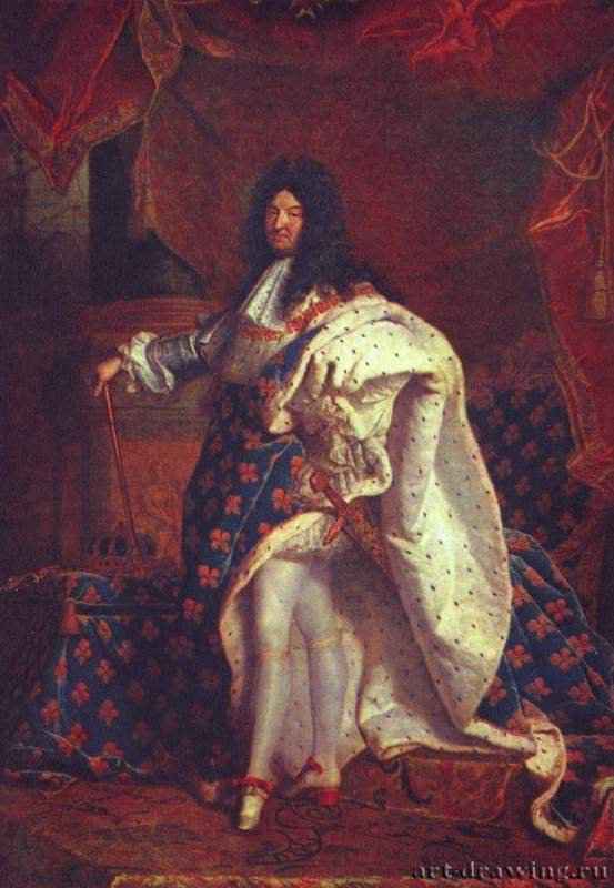 Риго Гиацинт: Портрет Людовика XIV. 1701 -  279 x 190 см Холст Барокко Франция Париж. Лувр
