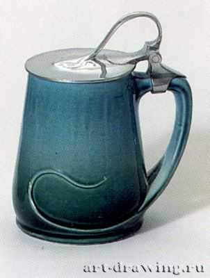 Пивная кружка, 1904 г. - Каменная масса, соляная глазурь.