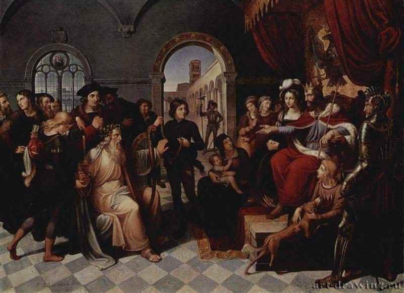 Певец. 1820 - 103 x 187 смХолст, маслоРомантизмГерманияСанкт-Петербург. Государственный ЭрмитажКартина по стихотворению Гёте "Певец", картина написана совместно братьями Францем и Иоганнесом Рипенхаузенами