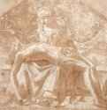 Пьета. Вторая половина 15 века - Роберти, Эрколе де: 212 х 213 мм. Кисть, размывка тушью, подсветка белым, на желтой грунтованной бумаге. Лондон. Британский музей, Отдел гравюры и рисунка.