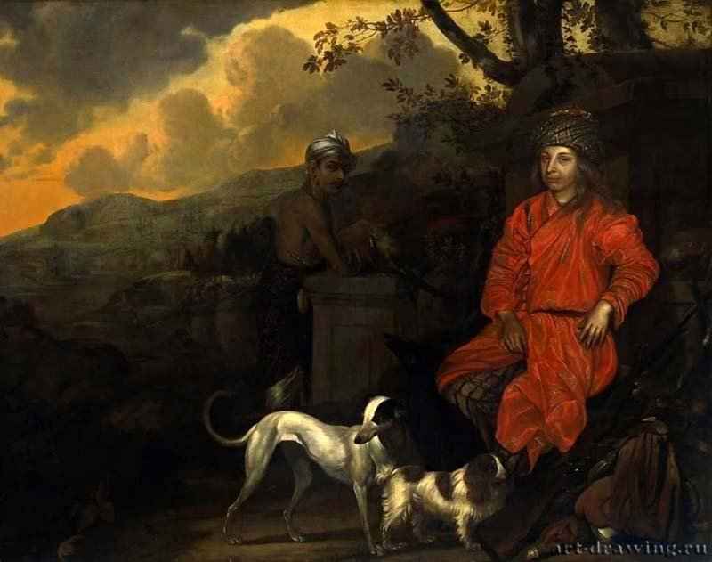 Филипп Балдеус и сенегалец у церкви Панетерипу. 1668 - Холст, масло 141 x 176 Риксмузеум Амстердам