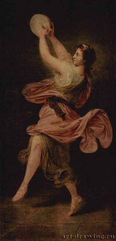 Девушка с тамбурином. 1785 - 218 x 109 смХолст, маслоРококоГерманияСанкт-Петербург. Государственный ЭрмитажЧасть цикла из шести картин, заказчик - граф Воронцов