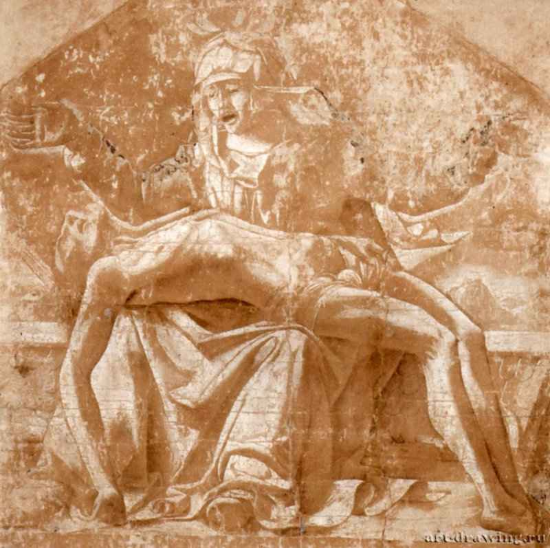 Рисующие художники в Риме, 1818 - 226 x 358 мм. Карандаш, перо тушью, на пожелтевшей от времени бумаге. Швайнфурт. Собрание Георга Шефера.