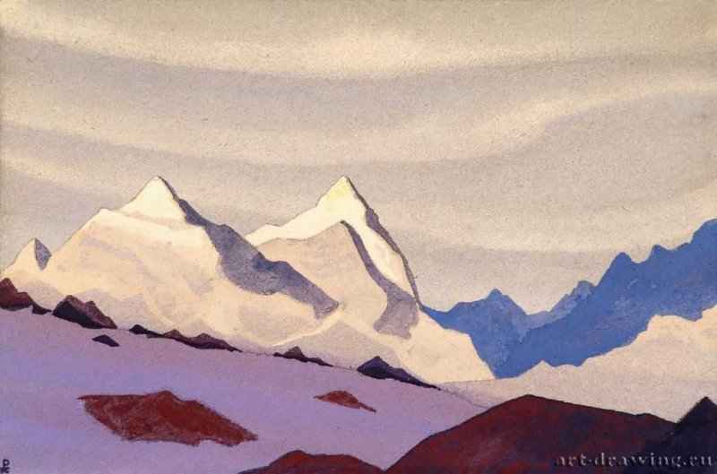 Западные Гималаи 1936 г. - Картон, темпера; 30,5 х 45,8 см. Музей Николая Рериха. Нью-Йорк, США.