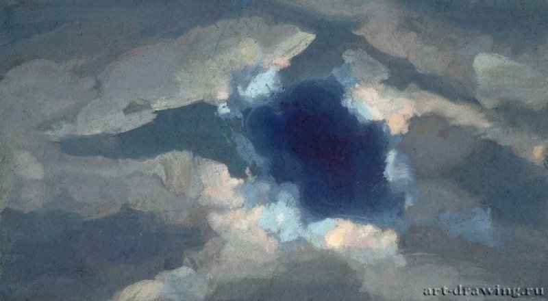 Этюд облаков 1936-1937 гг. - Картон, темпера; 17,5 х 30,5 см. Музей Николая Рериха. Нью-Йорк, США.