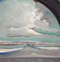 Белое облако (Этюд) 1922 г. - Картон, гуашь, акварель, белила, графитный карандаш; 27,2 х 38,4 см. Музей Николая Рериха. Нью-Йорк, США.