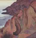 Монхеган (Творение) 1922 г. - Картон, темпера; 56 х 84,5 см. Частное собрание. Выставлялась на аукционе Christie's 21 октября 2003 г. 'Океан'. Серия (1922 г.)
