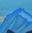 Горный этюд 1925-1934 гг. - Холст на картоне, темпера; 17 х 28 см. Музей Николая Рериха. Нью-Йорк, США.