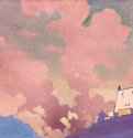 Гомпа. Гомпа - буддийский монастырь. 1932 г. - Холст на фанере, темпера; 26,9 х 36,5 см. Музей Николая Рериха. Нью-Йорк, США.