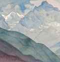 Гора Колокола (Альбомный лист) 1932 г. - Бумага, темпера, карандаш; 14 х 22,5 см. Музей Николая Рериха. Нью-Йорк, США.