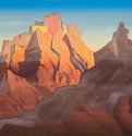 Твердыня Тибета (Басго) 1932 г. - Холст, темпера; 74 х 117,5 см. Музей Николая Рериха. Нью-Йорк, США.