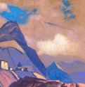 Тибет. У Брахмапутры 1936 г. - Картон, темпера; 30,6 х 45,8 см. Музей Николая Рериха. Нью-Йорк, США.