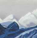 Синий глетчер 1942 г. - Картон, темпера; 31 х 46 см. Новосибирский государственный художественный музей. Новосибирск, Росссия.