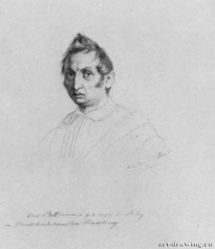 Портрет Карла Ротмана. 1838 - 267 x 213 мм. Карандаш на бумаге. Дрезден. Гравюрный кабинет Государственных художественных собраний.