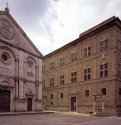 Пиенца, кафедральный собор и палаццо Пикколомини. Начата в 1459 - Росселлино, Бернардо: Пиенца.