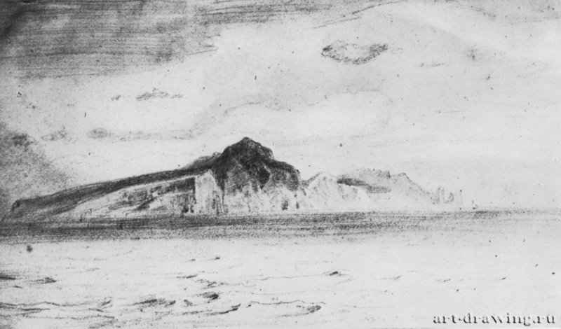 Капри, 1827 - 115 x 195 мм. Карандаш на серо-зеленой бумаге. Гейдельберг. Курпфальцский музей, Собрание графики.