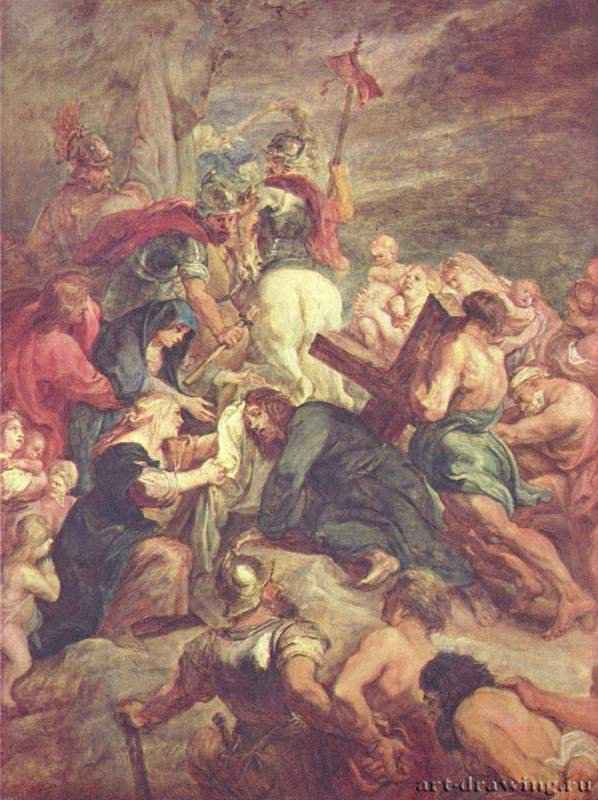 Несение креста. Первая половина 17 века - 569 x 355 смХолст, маслоБароккоНидерланды (Фландрия)Брюссель. Королевский музей изящных искусств