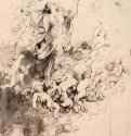 Вознесение Марии. 1611 - 290 х 231 мм. Перо и кисть коричневым тоном, отмывка. Вена. Собрание графики Альбертина. Фландрия.