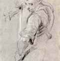 Палач с мечом. 1616-1620 - 344 х 213 мм. Черный мел, подсветка белым. Вена. Собрание графики Альбертина. Фландрия.