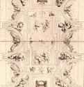 Эскиз декорации потолка в капелле Марии церкви Иезуитов в Антверпене. 1620 - 485 х 353 мм. Перо коричневым тоном, отмывка, по подготовительному рисунку мелом. Вена. Собрание графики Альбертина. Фландрия.