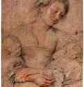 Портрет молодой женщины со скрещенными руками. 1630 - 470 х 358 мм. Черный мел и сангина, подсветка белым, на бумаге. Роттердам. Музей Бойманс ван Бейнинген. Фландрия.
