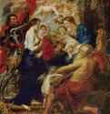 Мадонна со святыми. 1636-1640 * - 211 x 195 смДерево, маслоБароккоНидерланды (Фландрия)Антверпен. Монастырь св. Иакова