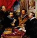 Четыре философа, слева направо: Рубенс, его брат Филипп, ученый Липсиус и его ученик Ян ван дер Ваувере. 1611 - 167 x 143 см. Дерево, масло. Барокко. Нидерланды (Фландрия). Флоренция. Палаццо Питти.